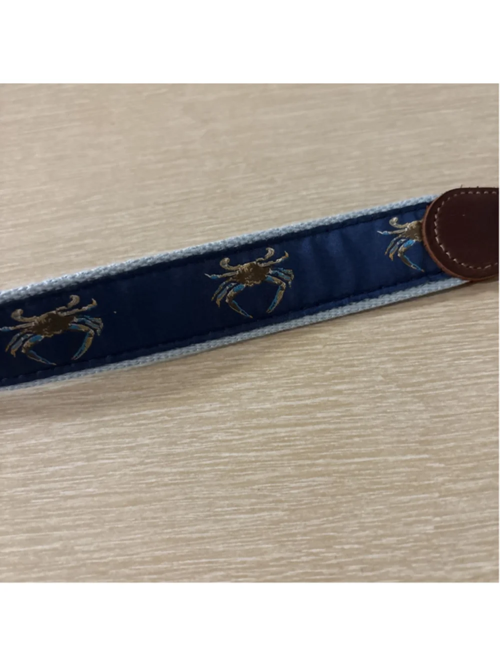 J. Bailey Blue Crab On Navy 24” Ribbon Belt 1183